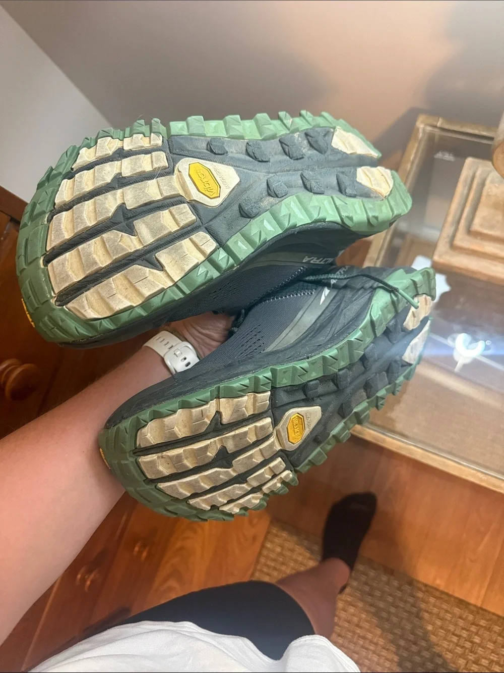 Altra Men’s Trail Running Shoes in Charcoal with Green Outsole